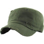 Military Cap - Vintage Strap Closure Multi-Coloured OSFA - Olive