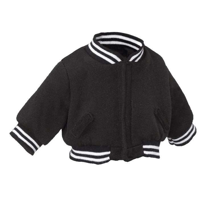 Varsity Letterman Jackets (for stuffed animals) - 90007 - Black with Black sleeves - Embroider Buddy®