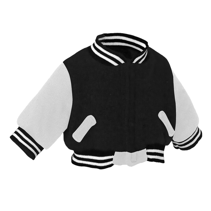 Varsity Letterman Jackets (for stuffed animals) - 90007 - Black with White sleeves - Embroider Buddy®