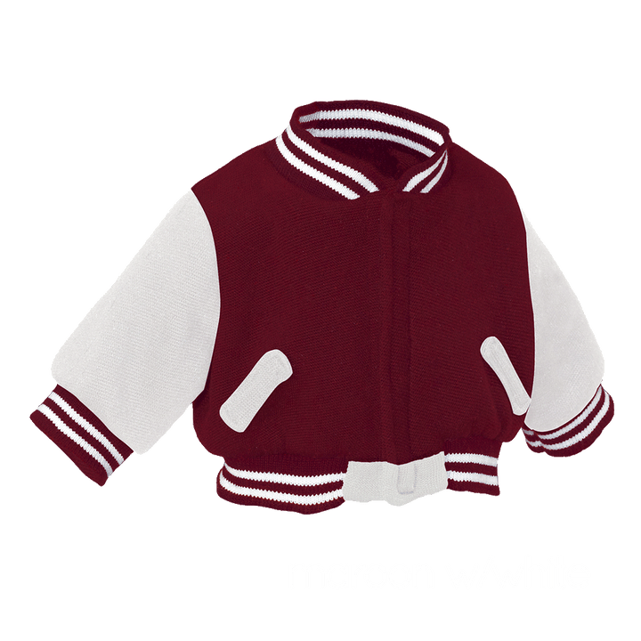 Varsity Letterman Jackets (for stuffed animals) - 90007 - Maroon with White sleeves - Embroider Buddy®