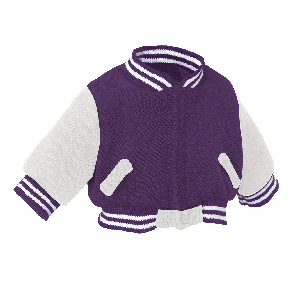 Varsity Letterman Jackets (for stuffed animals) - 90007 - Purple with White sleeves - Embroider Buddy®