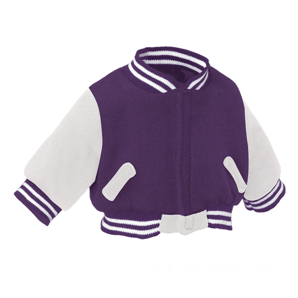 Varsity Letterman Jackets (for stuffed animals) - 90007 - Purple with White sleeves - Embroider Buddy®