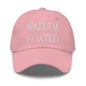 Wait I’m Goated Embroidered Dad Hat - Pink
