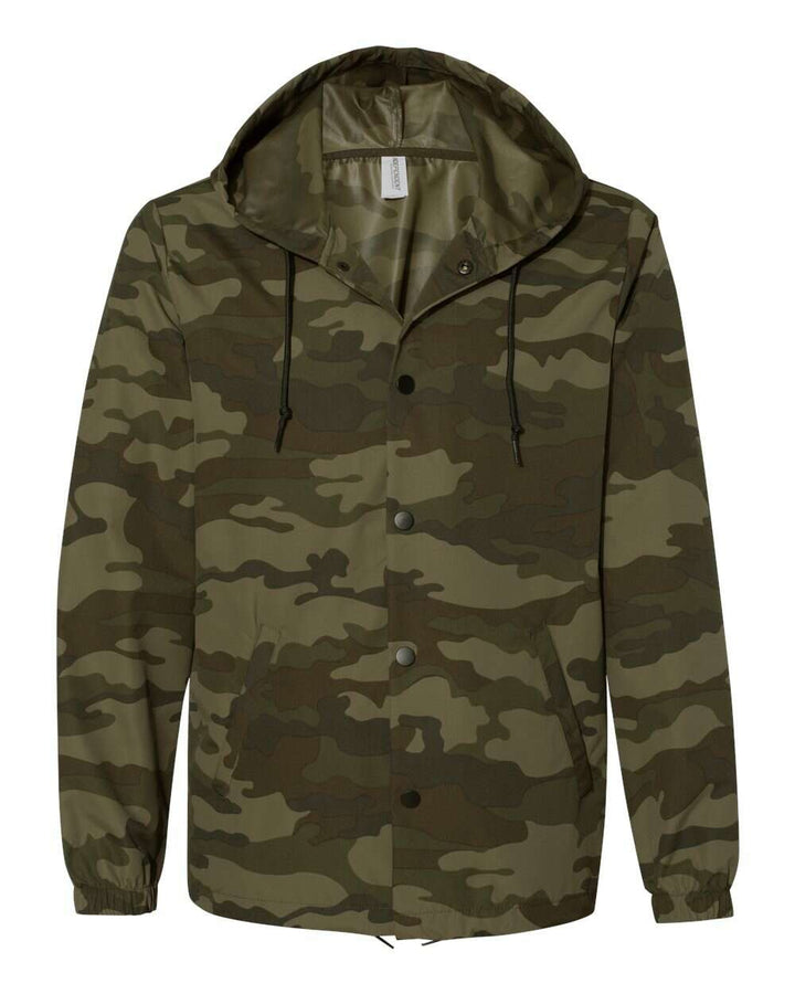 Water-Resistant Hooded Windbreaker EXP95NB - Forest Camo / XS - Outerwear