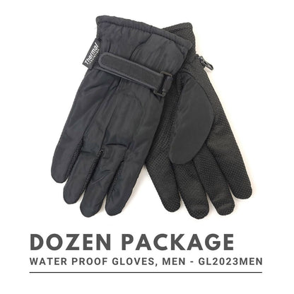Water Proof Gloves Men - GL2023MEN Black - Dozen Package
