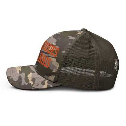 White Dudes For Harris Embroidered Camo Trucker Hat Orange
