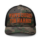 White Dudes For Harris Embroidered Camo Trucker Hat Orange - Camo/Black