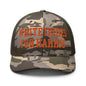 White Dudes For Harris Embroidered Camo Trucker Hat Orange - Camo/Olive