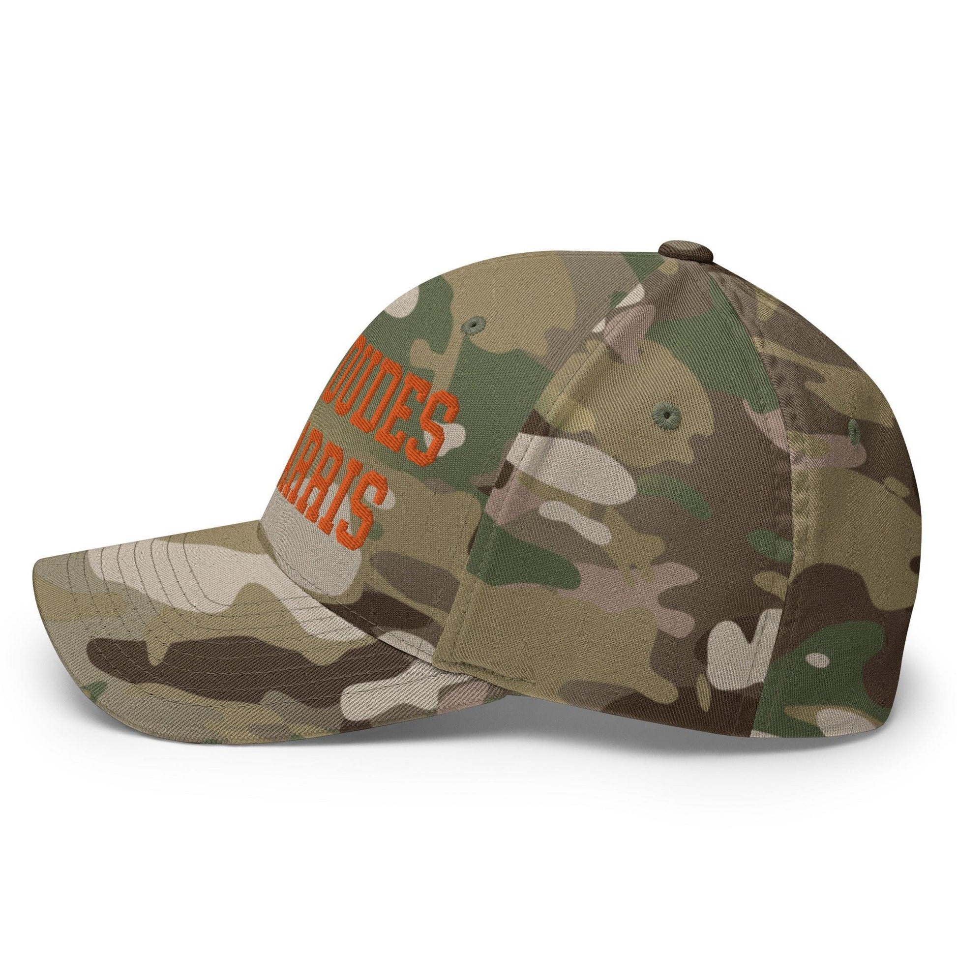 White Dudes for Harris Embroidered Stretch Fit Baseball Hat Orange Camo
