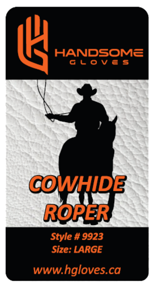 Winter lined cowhide roper driver gloves label shown with cart button for purchase