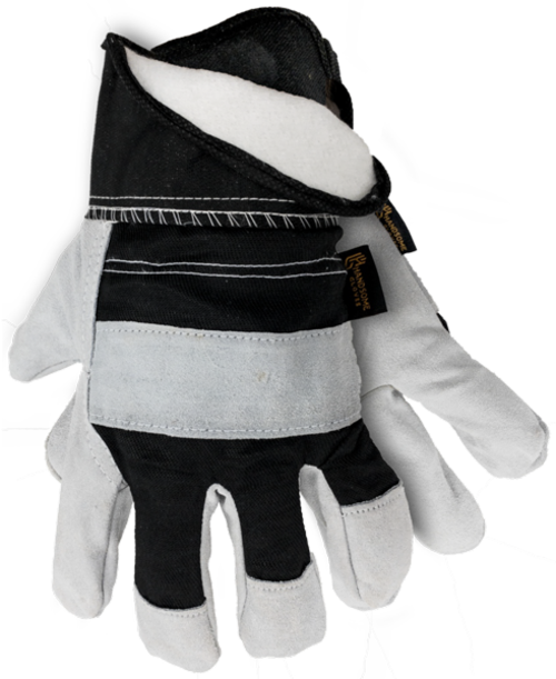 Black and white cowhide work gloves from Winter Lined Cowhide Work Gloves collection