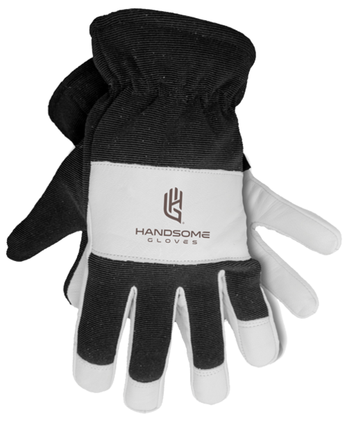 Black and white winter lined Blackjack gloves designed for custom apparel use