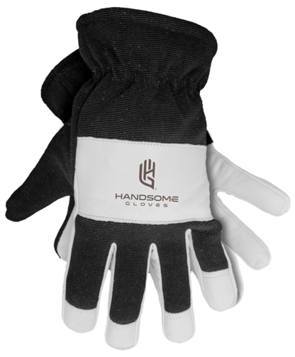 Black and white winter lined Blackjack gloves designed for custom apparel use
