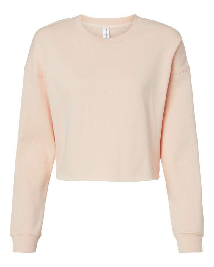 Women's Lightweight Crop Crewneck Sweatshirt AFX24CRP - Blush / XS - Sweatshirts & Hoodies