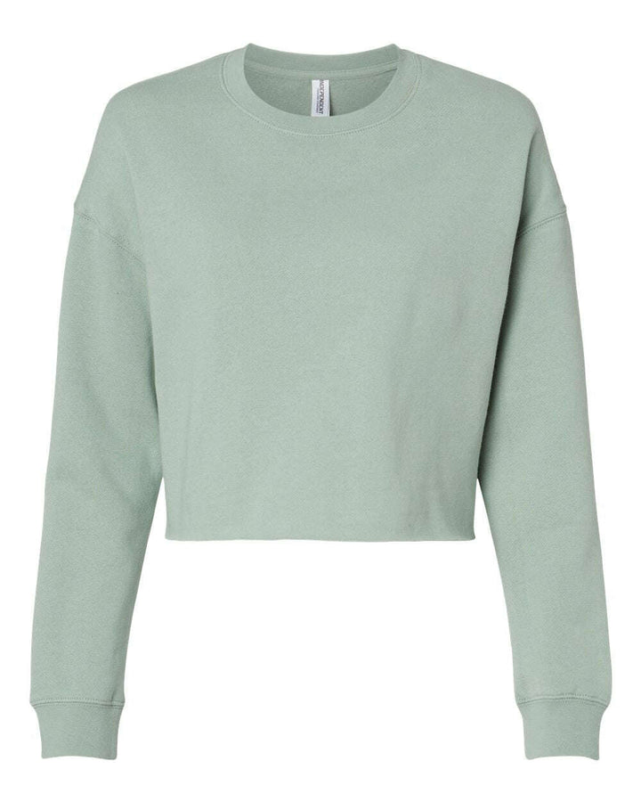 Women's Lightweight Crop Crewneck Sweatshirt AFX24CRP - Sage / XS - Sweatshirts & Hoodies