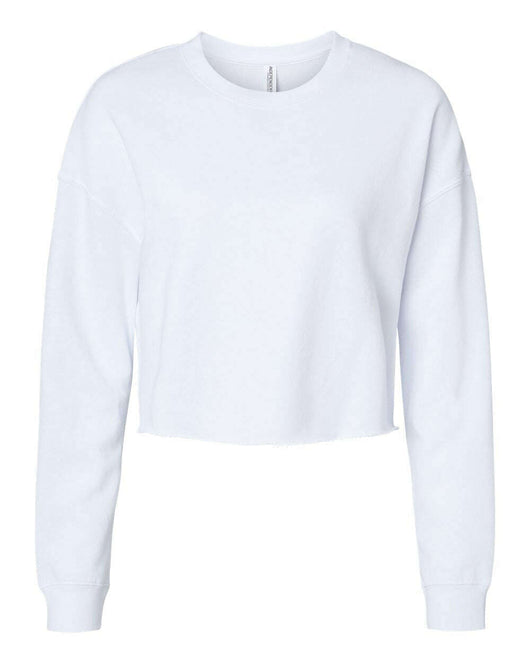 Women's Lightweight Crop Crewneck Sweatshirt AFX24CRP - White / XS - Sweatshirts & Hoodies