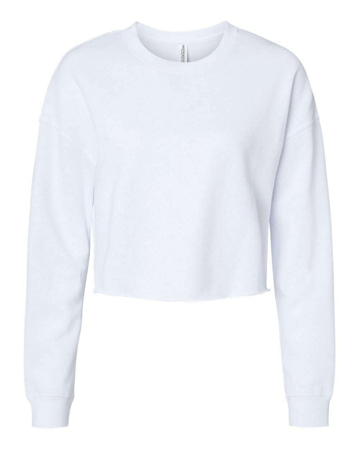 Women's Lightweight Crop Crewneck Sweatshirt AFX24CRP - White / XS - Sweatshirts & Hoodies