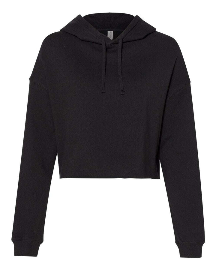 Women's Lightweight Crop Hooded Sweatshirt - AFX64CRP - Black / XS - Cropped Hoodie