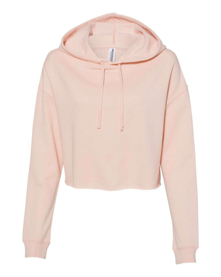 Women's Lightweight Crop Hooded Sweatshirt - AFX64CRP - Blush / XS - Cropped Hoodie