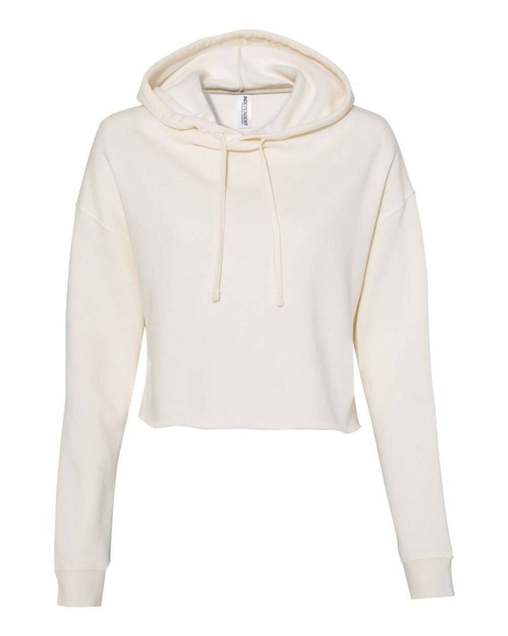 Women's Lightweight Crop Hooded Sweatshirt - AFX64CRP - Bone / XS - Cropped Hoodie