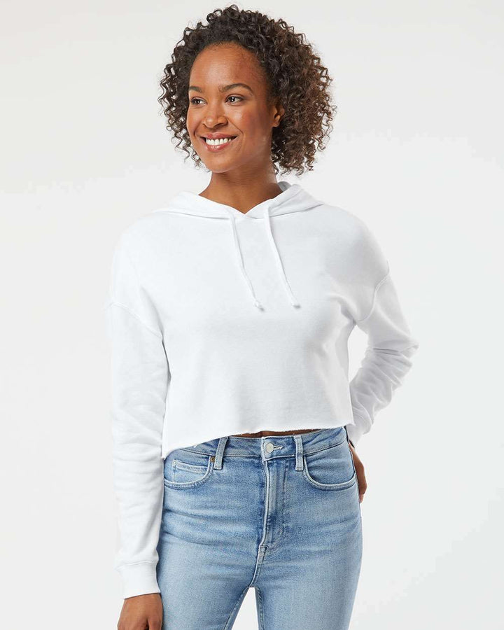 Women's Lightweight Crop Hooded Sweatshirt - AFX64CRP - Cropped Hoodie