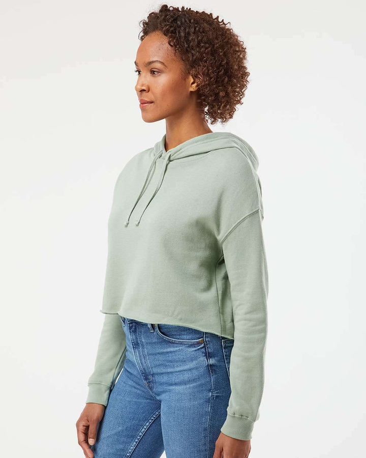 Women's Lightweight Crop Hooded Sweatshirt - AFX64CRP - Cropped Hoodie