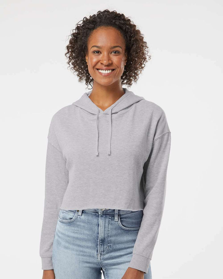 Women's Lightweight Crop Hooded Sweatshirt - AFX64CRP - Cropped Hoodie