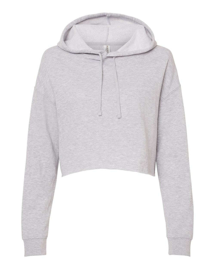 Women's Lightweight Crop Hooded Sweatshirt - AFX64CRP - Grey Heather / XS - Cropped Hoodie