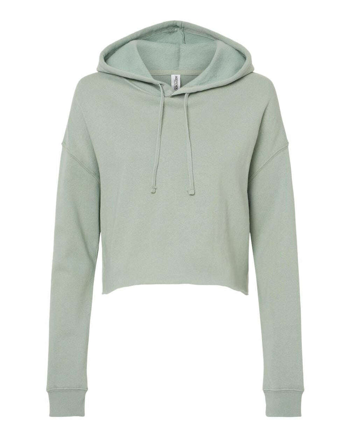 Women's Lightweight Crop Hooded Sweatshirt - AFX64CRP - Sage / XS - Cropped Hoodie