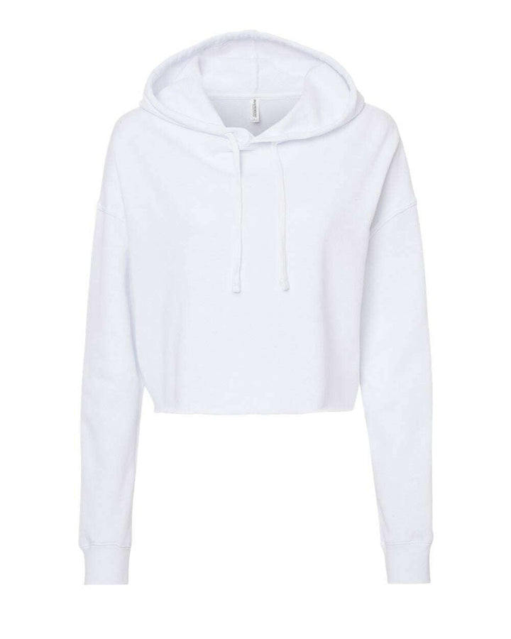 Women's Lightweight Crop Hooded Sweatshirt - AFX64CRP - White / XS - Cropped Hoodie