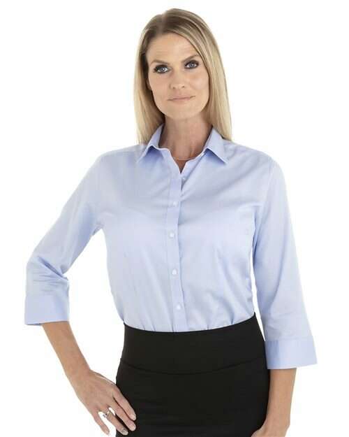 -Women's Three-Quarter Sleeve Twill Shirt-torontoscreenprinting.ca