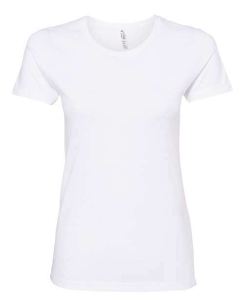 Women’s Ultimate T-Shirt in white cotton polyester blend, perfect for custom apparel