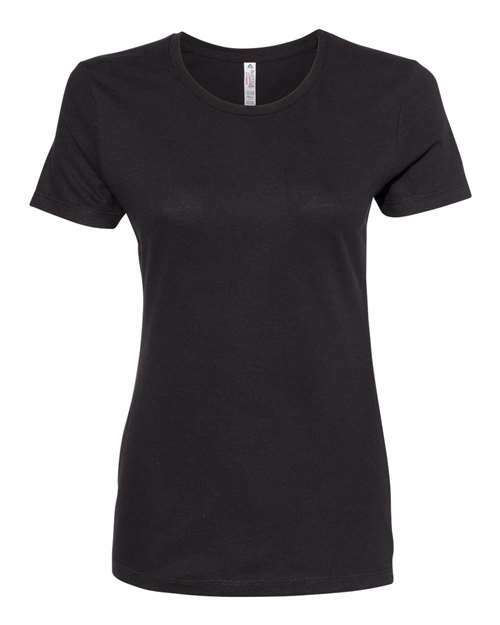 Black crew neck T-shirt from Women’s Ultimate T-Shirt in cotton polyester blend, ideal for custom apparel