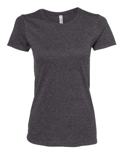 Heather gray Women’s Ultimate T-Shirt in cotton polyester blend, ideal for custom apparel