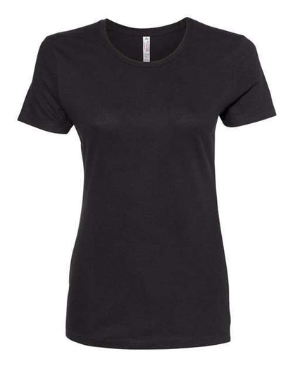 Black crew neck T-shirt in Women’s Ultimate T-Shirt made from cotton polyester blend for custom apparel