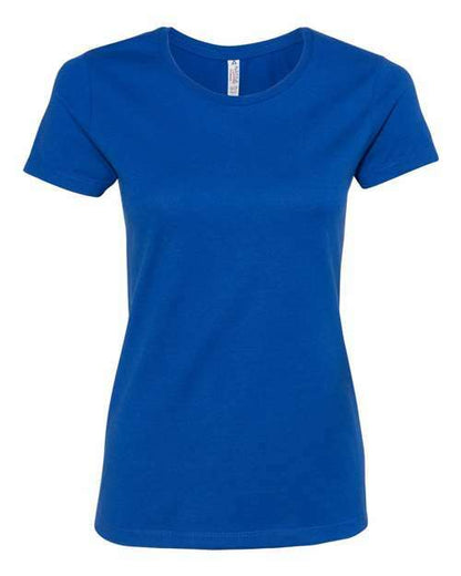 Blue Women’s T-Shirt made from cotton polyester blend, perfect for custom apparel