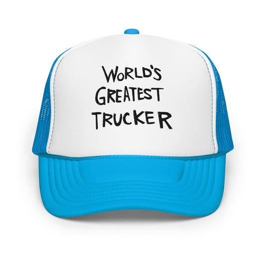 World's Greatest Trucker Regular Show Embroidered Foam Trucker Hat - Toronto Screen Printing