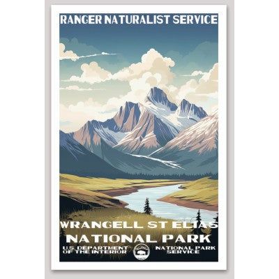 Wrangell-St. Elias National Park WPA Sticker Large - sticker