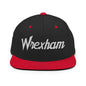 Wrexham Vintage Sports Script Bill Brim Snapback Hat - Black/ Red