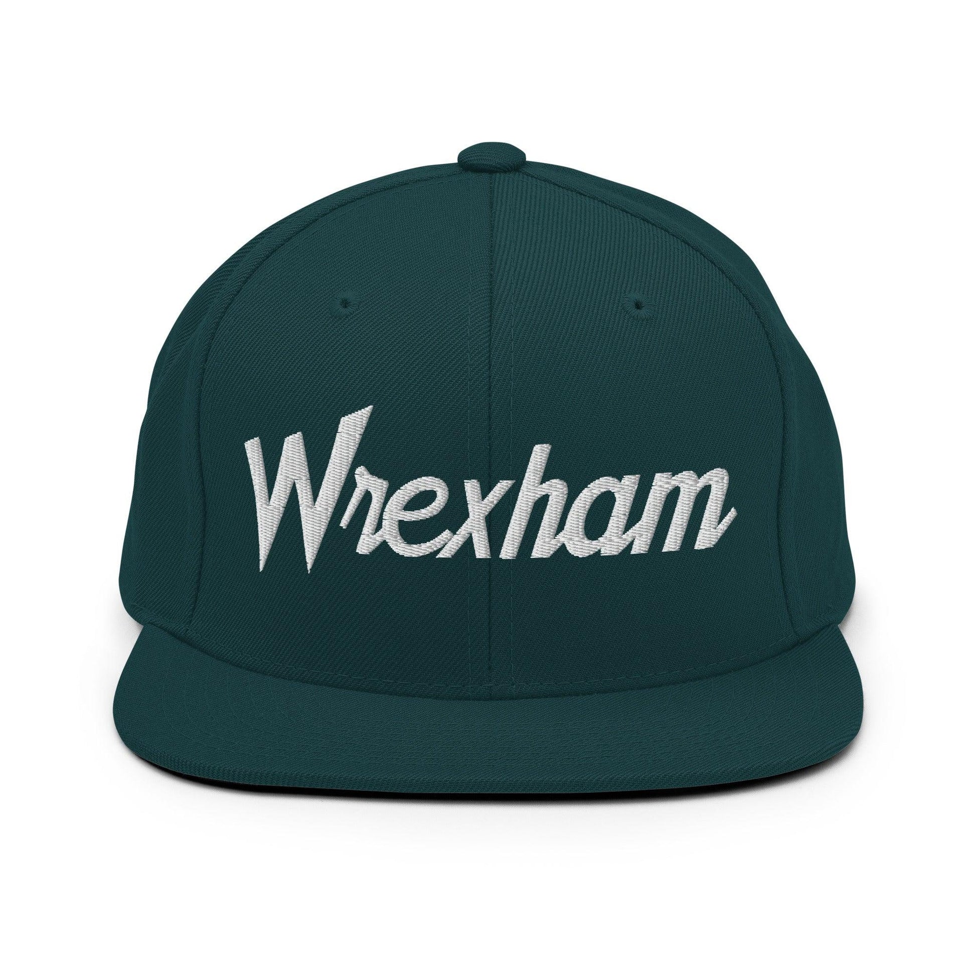 Wrexham Vintage Sports Script Bill Brim Snapback Hat - Spruce