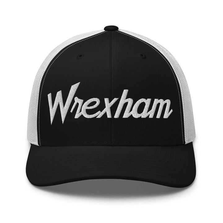 Wrexham Vintage Sports Script Retro Trucker Hat - Black/ White