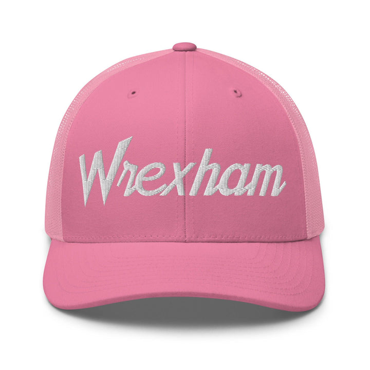 Wrexham Vintage Sports Script Retro Trucker Hat - Pink