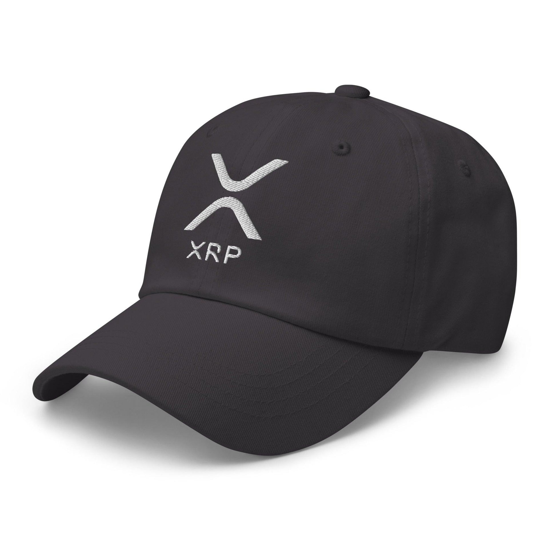 Black XRP Ripple embroidered dad hat featuring Ripple embroidered dad cap style