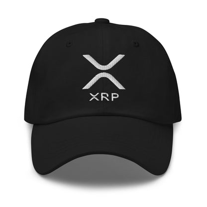 Black XRP Ripple Embroidered Dad Hat featuring Ripple Embroidered Dad Hat design