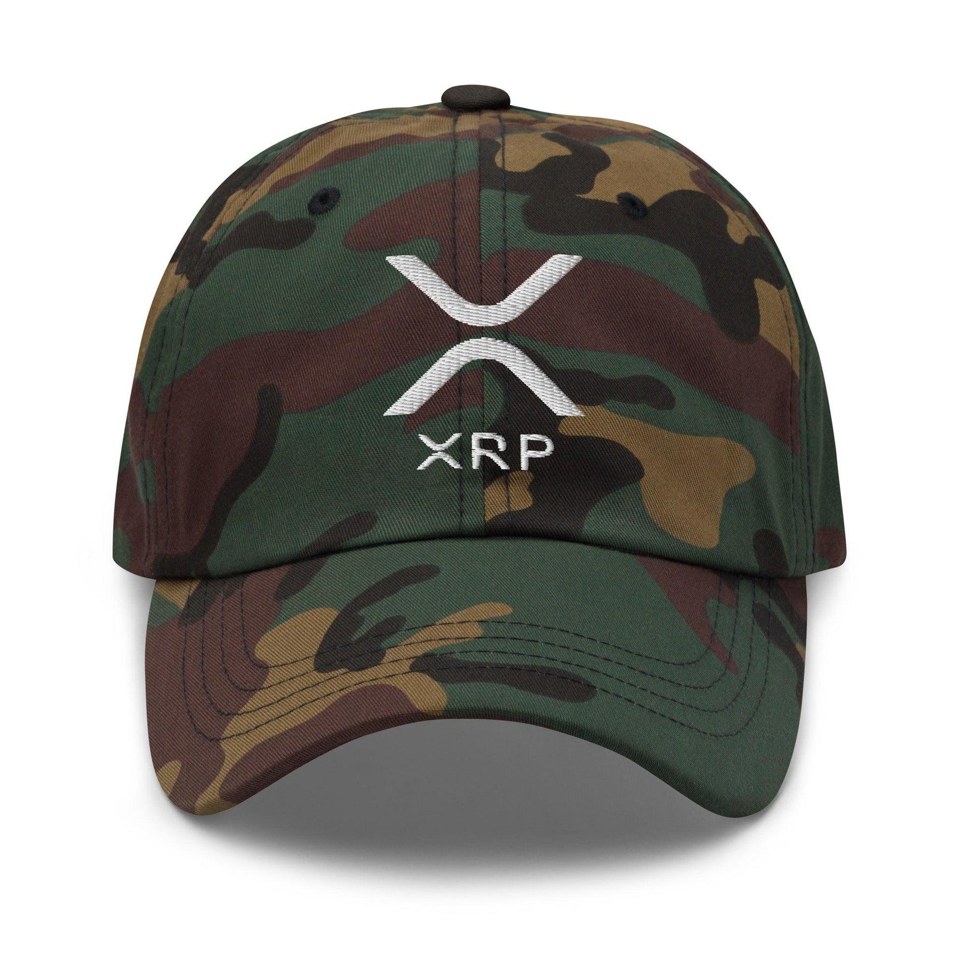 Camouflage XRP Ripple Embroidered Dad Hat featuring Ripple Embroidered Dad design