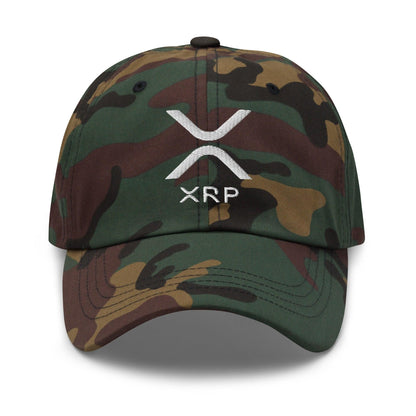 Camouflage XRP Ripple Embroidered Dad Hat featuring Ripple Embroidered Dad design