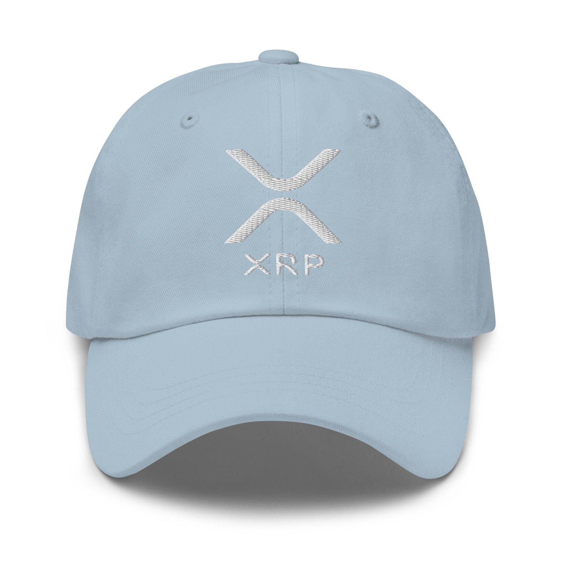 Light blue XRP Ripple Embroidered Dad Hat showcasing Ripple embroidered dad cap style