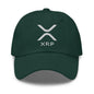 Green XRP Ripple Embroidered Dad Hat with white Ripple logo for stylish confidence