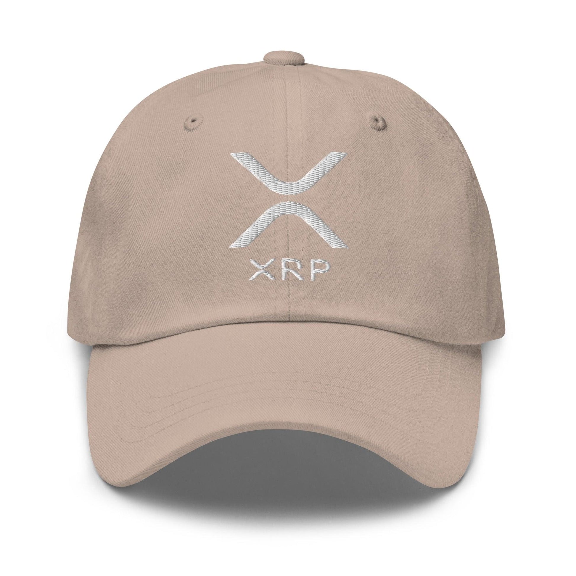 Beige XRP Ripple Embroidered Dad Hat featuring Ripple Embroidered Dad design