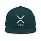 Green XRP Ripple Embroidered Brim Snapback Hat for stylish cryptocurrency fans
